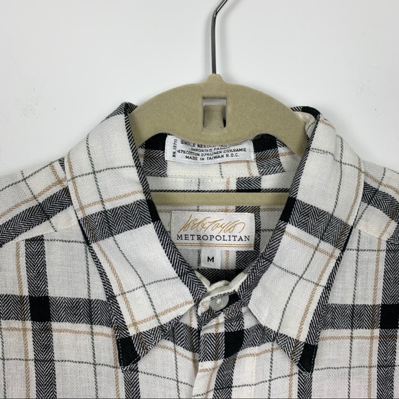 Metropolitan Lord & Taylor Linen Plaid Button Up Shirt - Picture 5 of 10